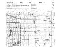 Worth County Highway Map, Worth County 1960